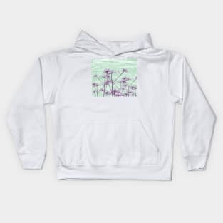 Purple Angelica Botanical Abstract Kids Hoodie